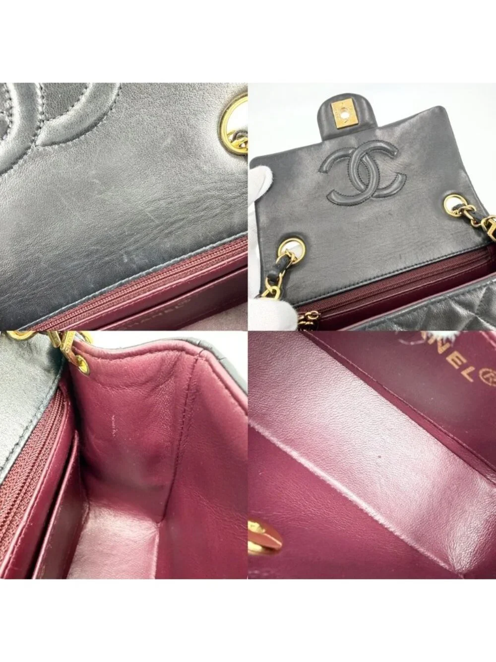 Chanel Shoulder Bag Mini Quilted Chain Turnlock Bag Crossbody Mini CC Logo